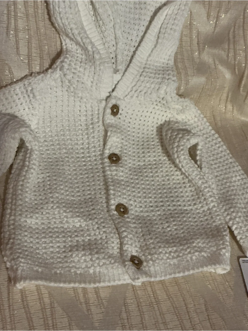 Carter's Cream Knit Hooded Baby Cardigan
